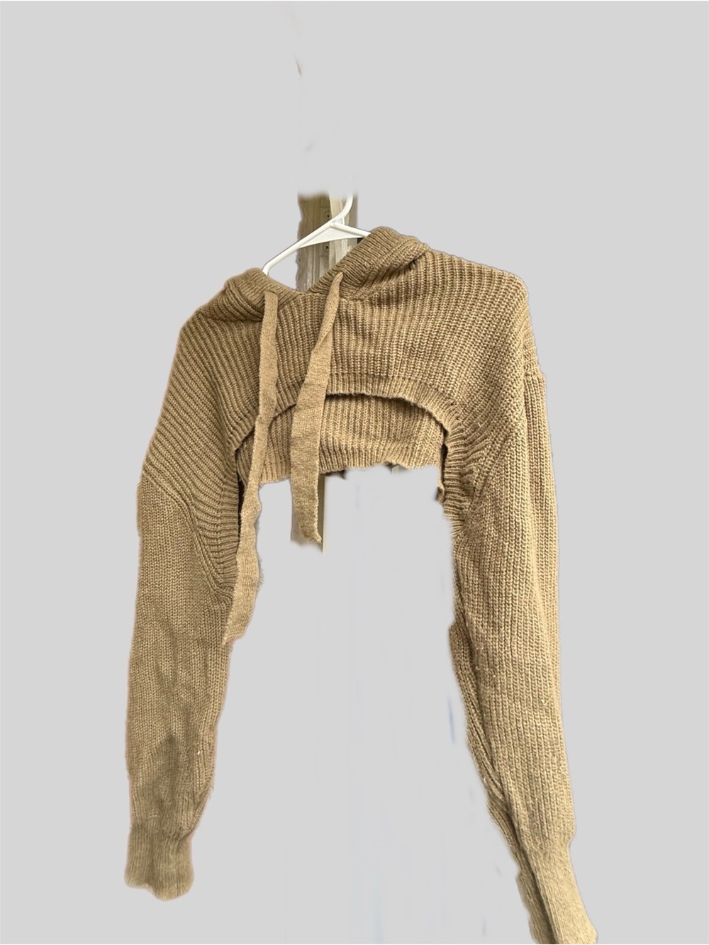 Knit Hooded Bolero Shrug Sweater Top - Plus Size 1X